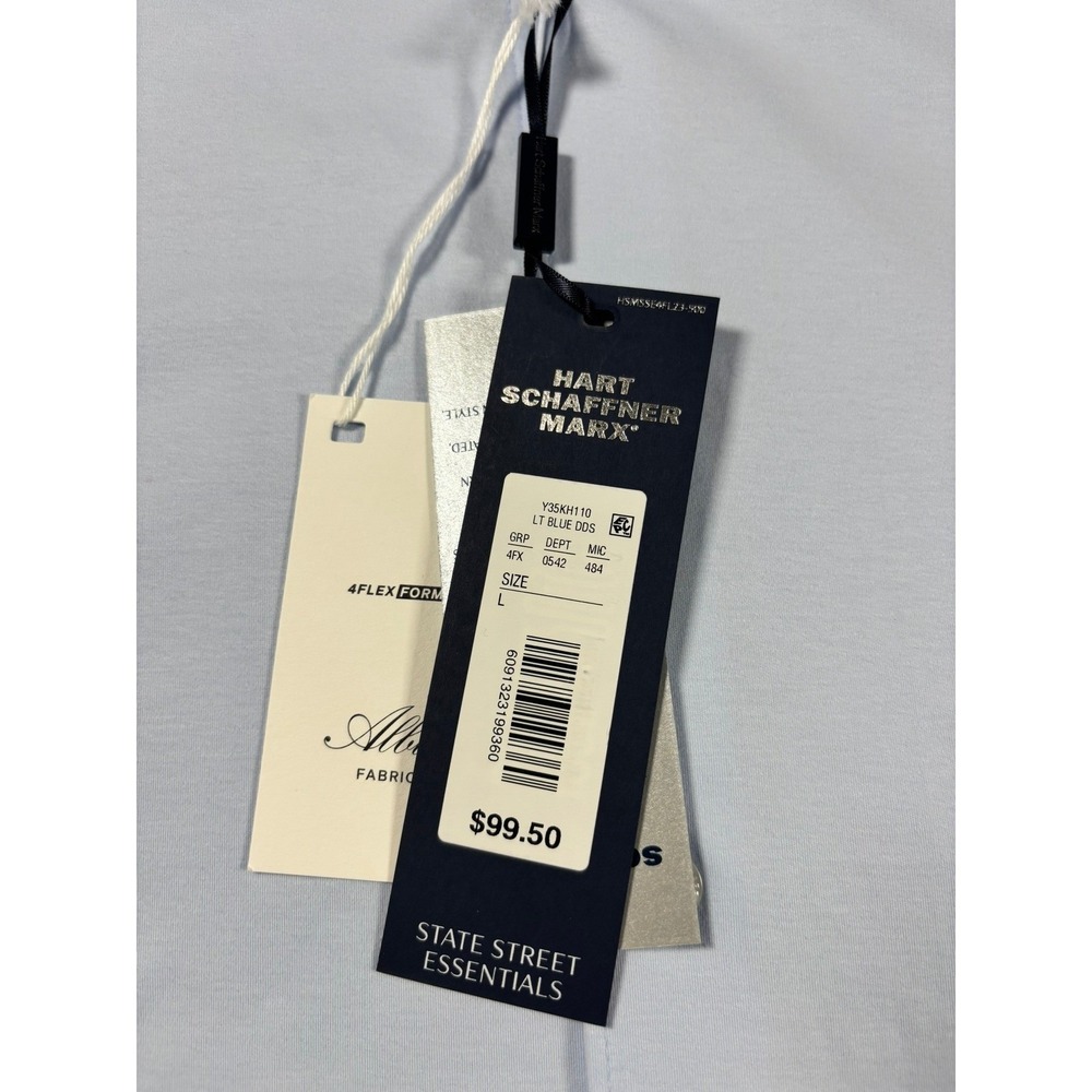NWT Hart Schaffner Marx State Street Essentials Light Blue Shirt L - Picture 6 of 7